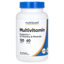 Nutricost, Multivitamin, Probiotics + 22 Vitamins & Minerals , 120 Capsules