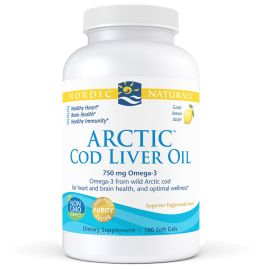 Nordic Naturals Arctic Cod Liver Oil Lemon Fish Oil - 750 mg - 180 Softgels
