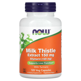 NOW Foods, Milk Thistle Extract with Turmeric, 150 mg, 120 Veg Capsules