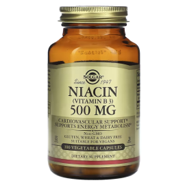 Solgar Niacin Vitamin B3 - 500 mg - 100 Vegetable Capsules
