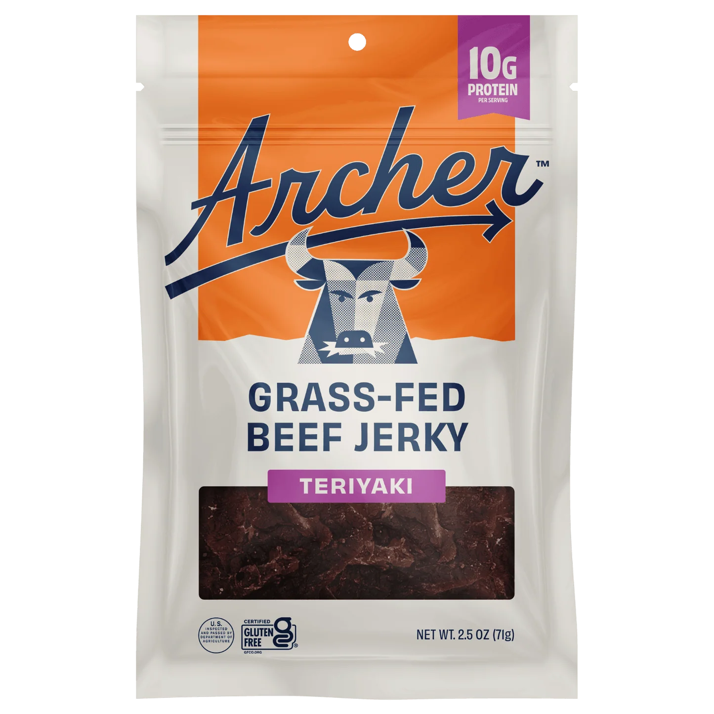 Country Archer Grass-Fed Beef Jerky, Teriyaki - 2.5 oz