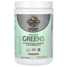 Garden of Life, Sport, Organic Greens, Apple Berry, 9.52 oz (270 g)