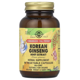 Solgar Korean Ginseng Root Extract - 60 Vegetable Capsules