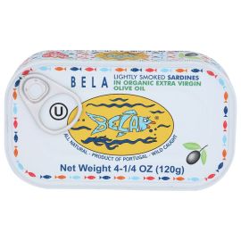 Bela Kosher Sardines in Olive Oil with Smoke Flavor - 4.23 oz