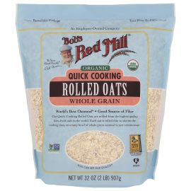 Bob's Red Mill Organic Whole Grain Rolled Oats, Quick Cooking - 32 oz