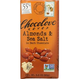 Chocolove Dark Chocolate Bar, Almonds & Sea Salt - 3.2 oz