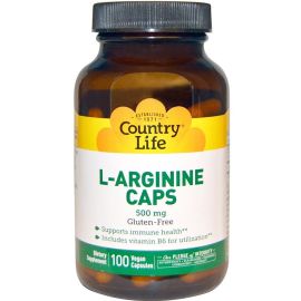 Country Life L-Arginine Caps 500 mg 100 Vegan Capsules