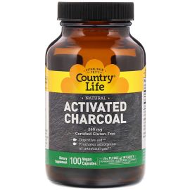 Country Life Natural Activated Charcoal - 260 mg - 100 Capsules