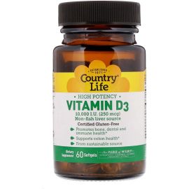 Country Life Vitamin D3 - 10,000 IU - 60 Softgels