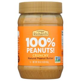 Crazy Richard's Natural Peanut Butter, Crunchy - 16 oz