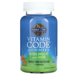 Garden of Life, Vitamin Code Gummies, Kids Multi with Iron, Orange, 90 Gummies