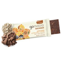 GoMacro MacroBar Organic Vegan Protein Bar, Sunflower Butter + Chocolate - 2.3 oz