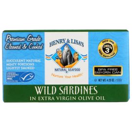 Henry & Lisa's Natural Seafood Wild Sardines in Extra Virgin Olive Oil - 4.25 oz