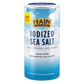 Hain Pure Foods Iodized Sea Salt - 21 oz