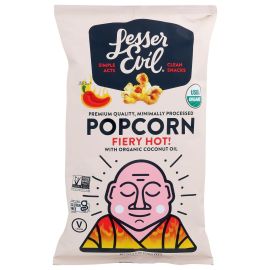 LesserEvil Organic Popcorn, Fiery Hot - 4.6 oz