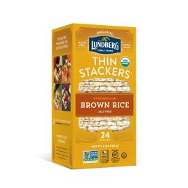 Lundberg Organic Thin Stackers Rice Cakes, Salt-Free Brown Rice - 5.9 oz