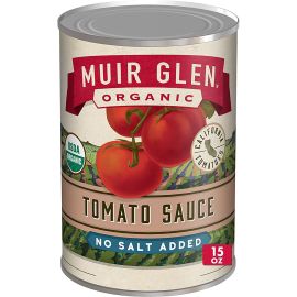 Muir Glen Organic Tomato Sauce, No Salt Added - 15 oz