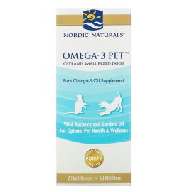 Nordic Naturals Pet Omega-3 Supplement for Cats and Small Breed Dogs - 2 fl oz