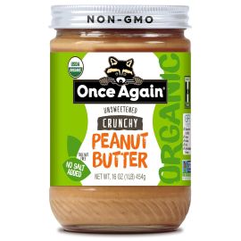 Once Again Organic Crunchy Peanut Butter, Unsalted - 16 oz