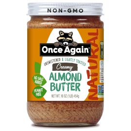 Once Again Natural Creamy Almond Butter, Lightly Toasted - 16 oz
