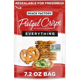 Snack Factory Everything Pretzel Crisps, Non-GMO - 7.2 oz