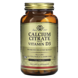 Solgar Calcium Citrate with Vitamin D3 - 120 Tablets