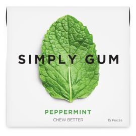 Simply Natural Chewing Gum, Peppermint - 15 Pieces