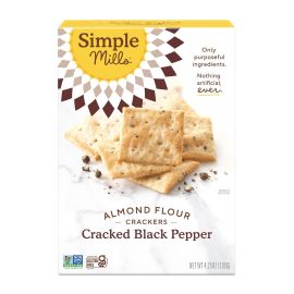 Simple Mills Almond Flour Crackers, Cracked Black Pepper - 4.25 oz
