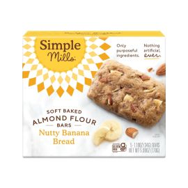Simple Mills Gluten Free Soft Baked Almond Flour Bars, Nutty Banana Bread