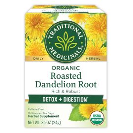 Traditional Medicinals Organic Roasted Dandelion Root Herbal Tea - 16 Tea Bags
