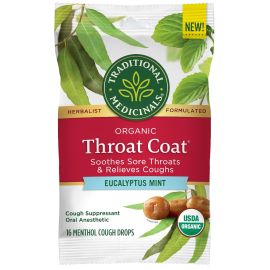 Traditional Medicinals Organic Throat Coat Lozenges, Eucalyptus Mint