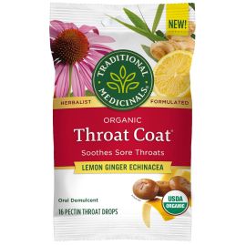 Traditional Medicinals Organic Throat Coat Lozenges, Lemon Ginger Echinacea