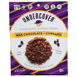 Undercover Chocolate Quinoa Crisps, Milk Chocolate + Currants - 2 oz