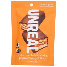 Unreal Dark Chocolate Caramel Peanut Nougat Candy Bars - 3.4 oz
