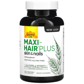 Country Life, Maxi-Hair Plus, 5,000 mcg, 120 Vegetarian Capsules