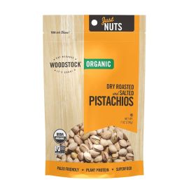 Woodstock Organic Pistachios, Dry Roasted Unsalted - 7 oz