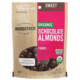 Woodstock Organic Kosher Dark Chocolate Covered Almonds - 6.5 oz