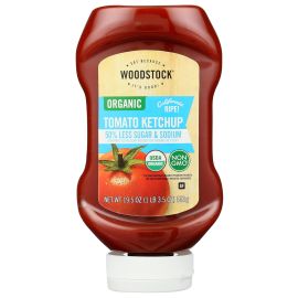 Woodstock Organic Tomato Ketchup, 50% Less Sugar & Sodium - 19.5 oz
