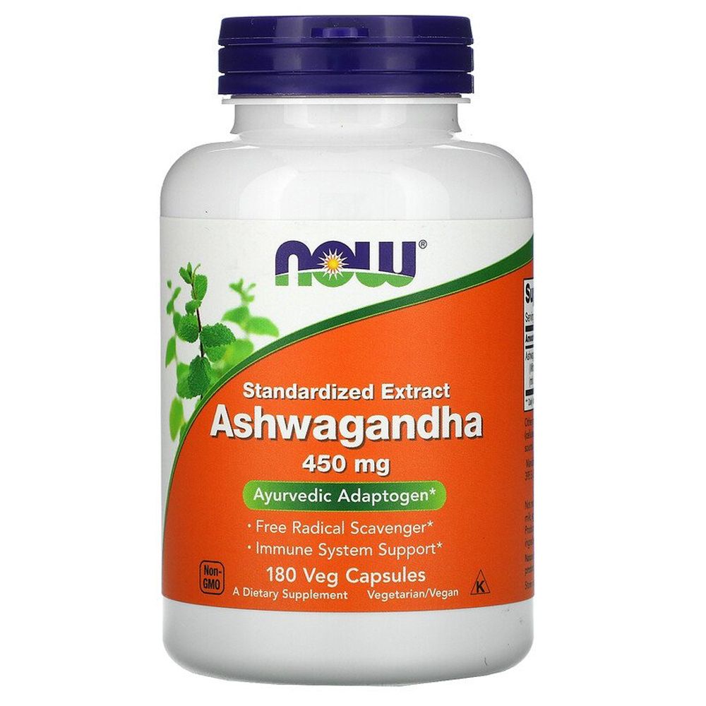 Now Foods Standardized Extract Ashwagandha 450 mg 180 Veg Capsules