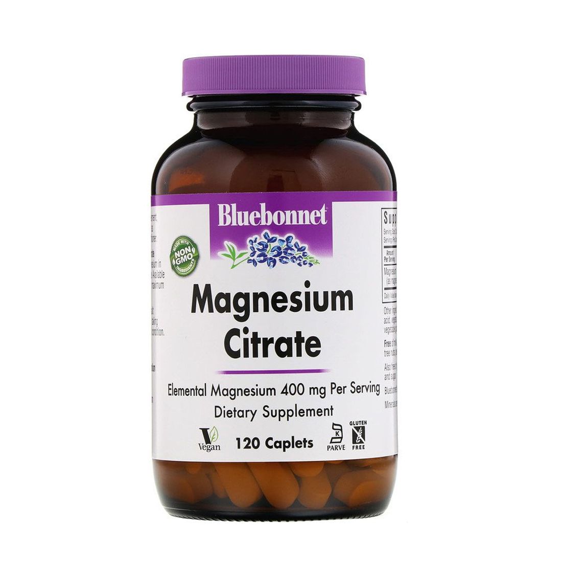 Nutrition Magnesium Citrate 400 mg 120 Caplets Organic