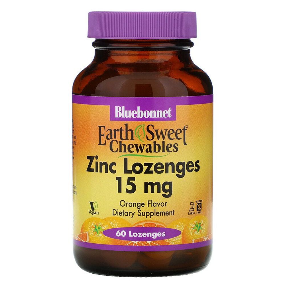 Nutrition Earthsweet Zinc Lozenges Orange 15mg Chewables 60