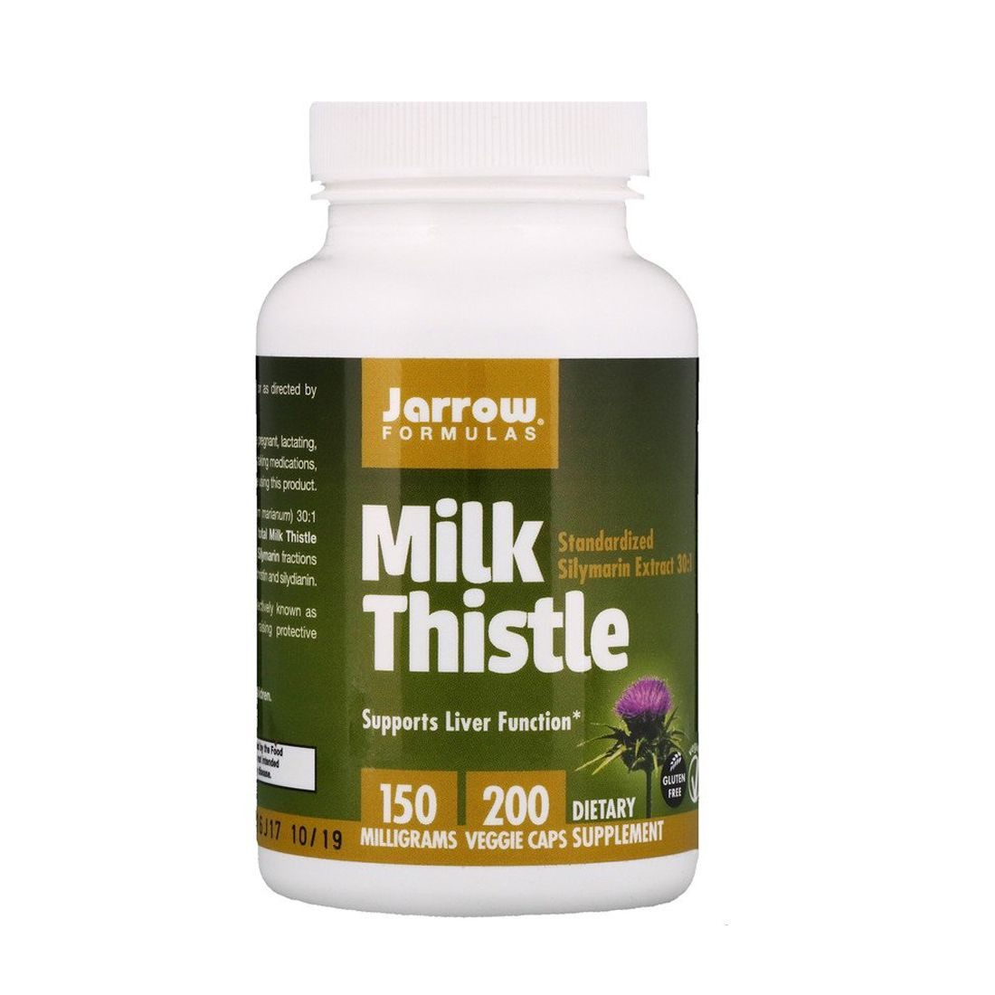 Jarrow Formulas Milk Thistle 150 mg 200 Veggie Caps Organic Basic Food