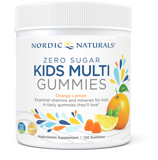 Nordic Naturals, Zero Sugar Kids Multi Gummies, Ages 4 +, Orange Lemon
