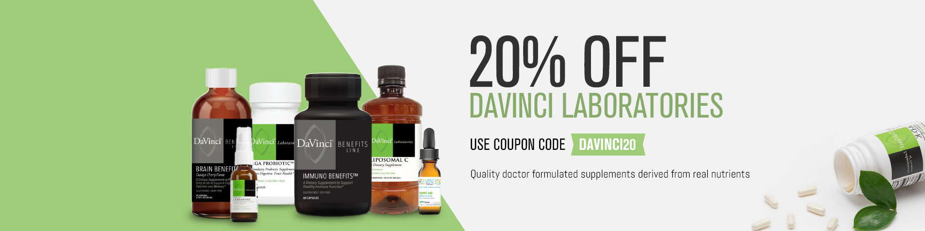 Save 20% on all DaVinci Laboratories Products with Coupon Code DAVINCI20