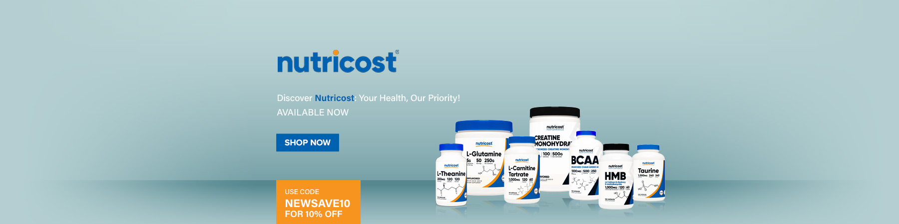 Save on Nutricost products - now available at Organic Basic Food